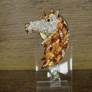 Luxury Fashionable Heavy Metal Horse Retractable ID Badge Reel Alligator Clip